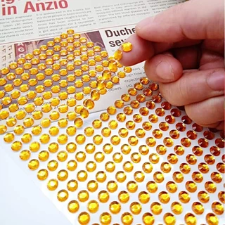 [พร้อมส่ง] 6/5/4/3mm. สติ๊กเกอร์ คริสตัล เพชร DIY Acrylic Crystal Diamond Sticker Decoration ตกแต่ง หนังสือ งานฝีมือ