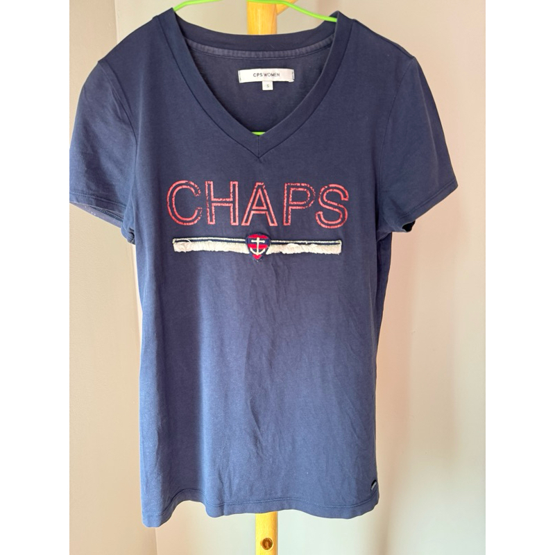 เสื้อยืดคอวี แบรนด์ CPS chape women แท้💯 ไซส์S มือสอง