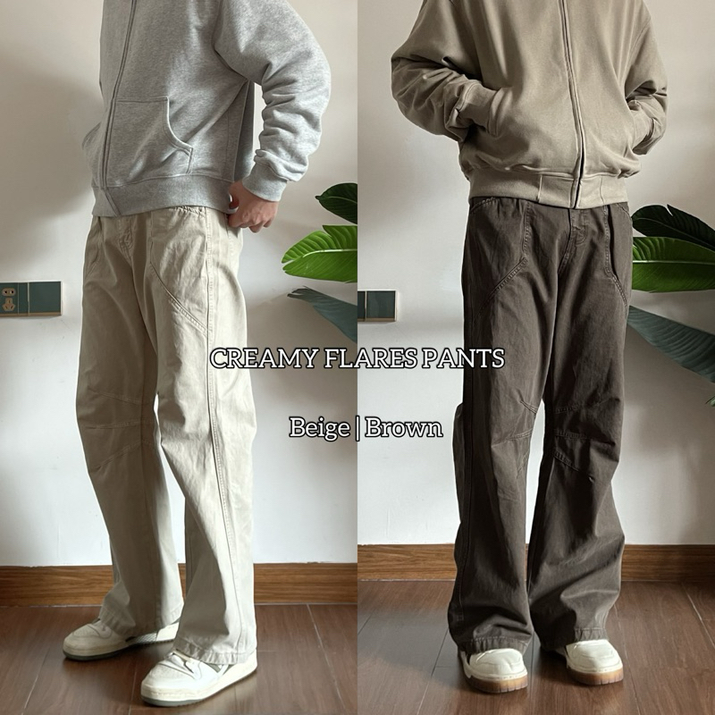 ABOUT BOY กางเกงผู้ชายขายาว รุ่น Creamy Flares Pants