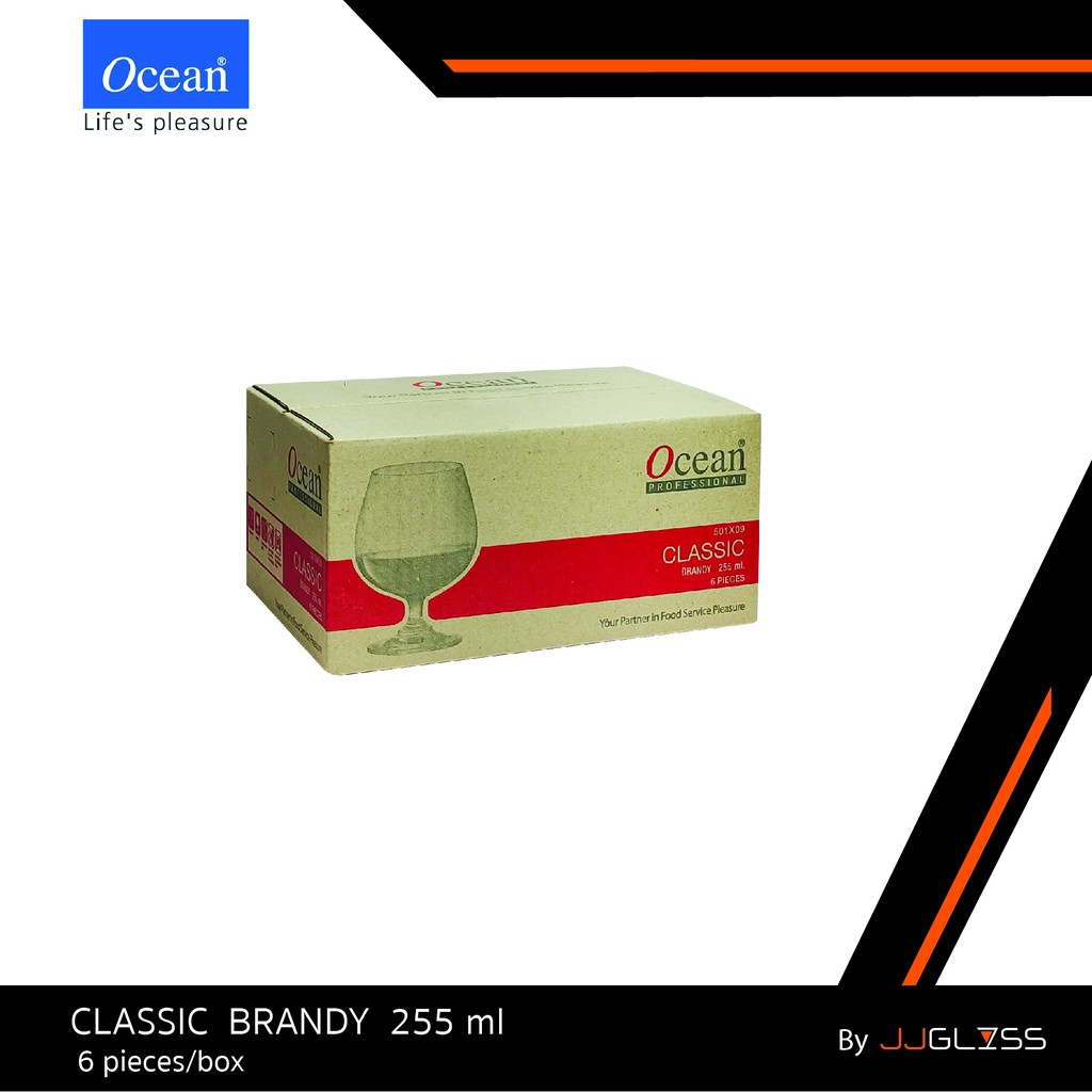 JJGLASS - (Ocean) 1501X09 Brandy 9oz. (255ml.) [1กล่อง (6ใบ)] แก้วขา แก้วบรั่นดี แก้วโอเชี่ยน