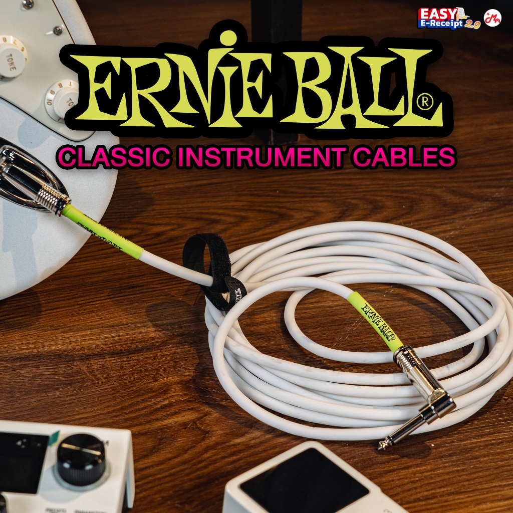 Ernie Ball Classic Instrument Cables ยาว 10 /15 20 ฟุต สายแจ็ค Instrument Cablel สายสัญญาณ Music Arm