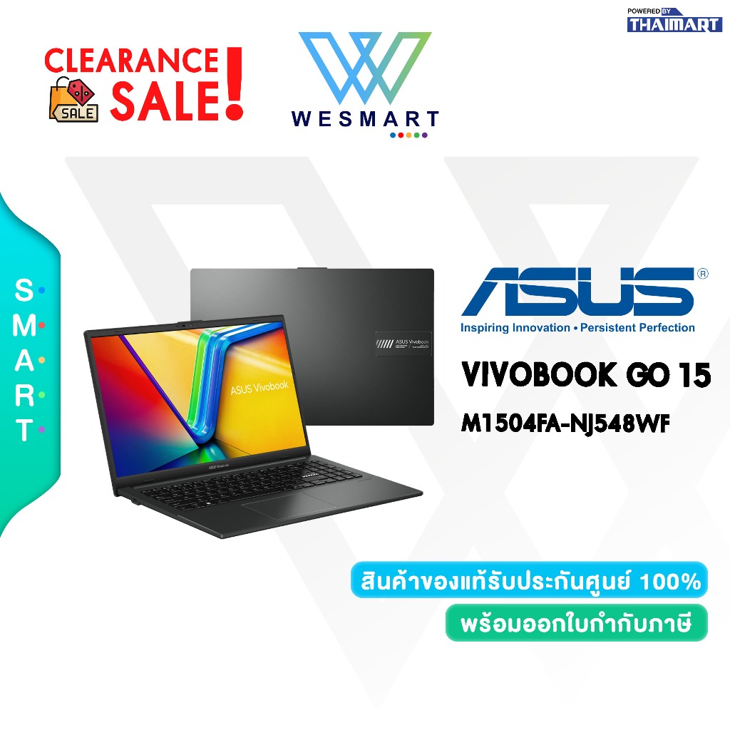 (Clearance) ASUS NOTEBOOK (โน้ตบุ๊ค) VIVOBOOK GO 15 M1504FA-NJ548WF : Demo ตัวโชว์ / ประกันศูนย์ ASU