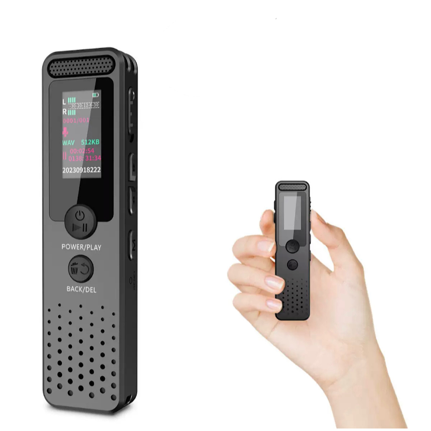 VM69 เครื่องบันทึกเสียงขนาดเล็ก 64GB พร้อมระบบเล่นเสียง Tonnlog 1536Kbps เครื่องบันทึกเสียง USB-C สำหรับการประชุม เรียน