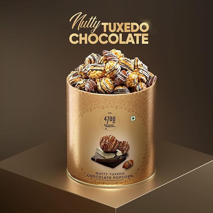4700BC Gourmet Popcorn, Nutty Tuxedo Chocolate, Tin, 150g ป็อปคอร์นรสช็อกโกแลต คาราเมล