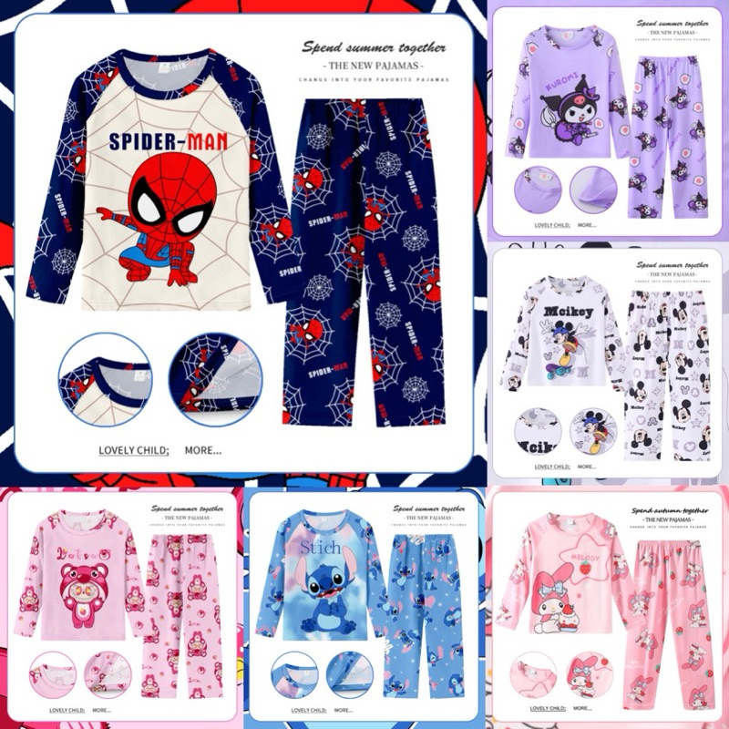ชุดนอนเด็กลายน่ารักเนื้อผ้าcotton(พร้อมส่ง)