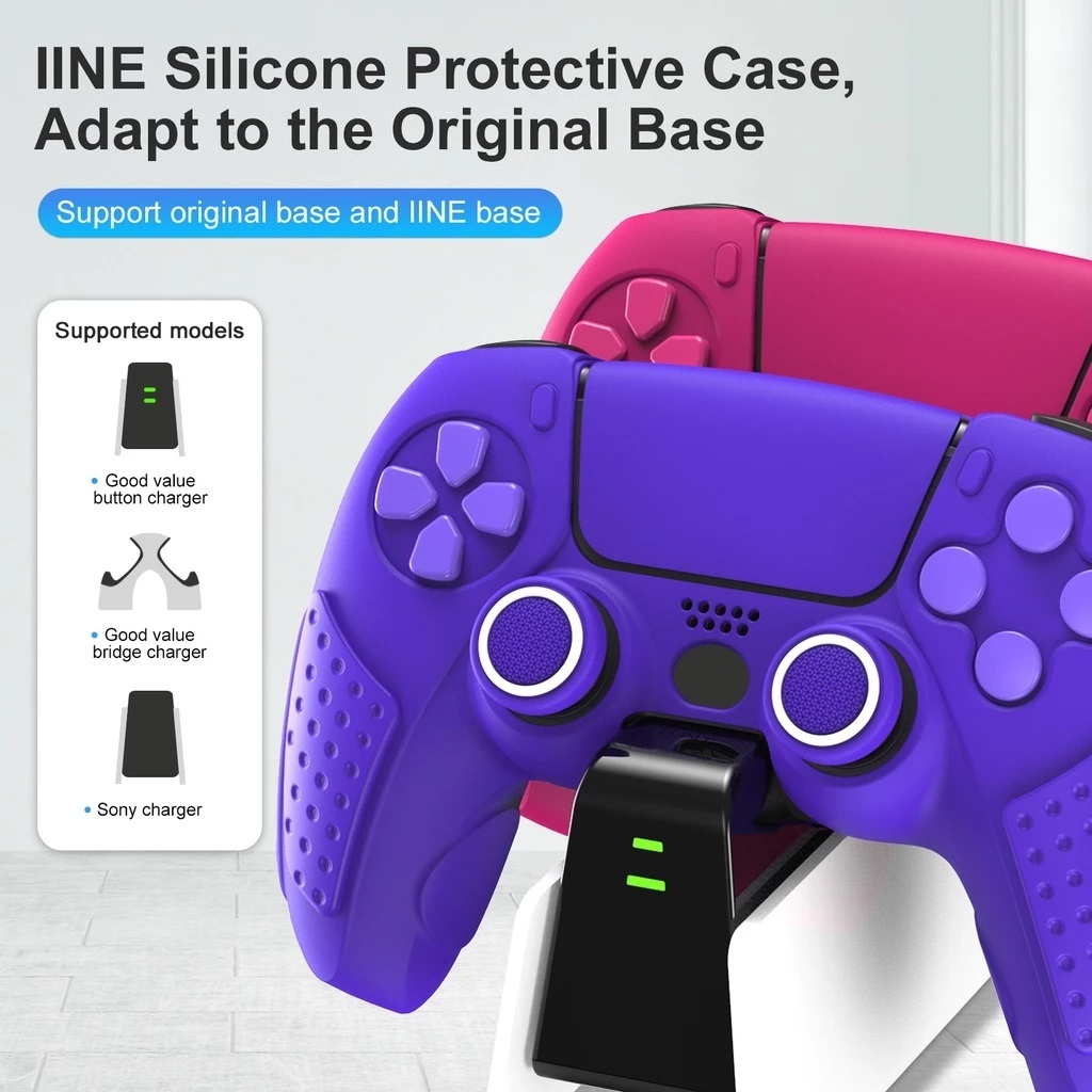 IINE เคสซิลิโคน พร้อมสติกเกอร์ทัชแพด สําหรับจอยเกม PS5