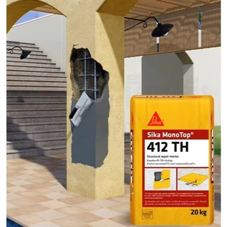 SIKA Monotop-412TH ซีเมนต์มอร์ต้าร์ฉาบซ่อมคอนกรีต (20 กก.) ซีเมนต์ซ่อมแซมโครงสร้าง Sika Monotop 412 TH