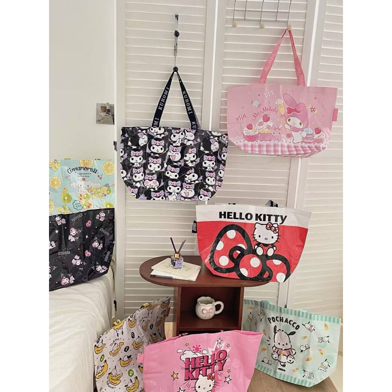 กระเป๋าผ้ากระสอบ ถุงผ้าพับได้ shopping bag Sanrio 🛍️