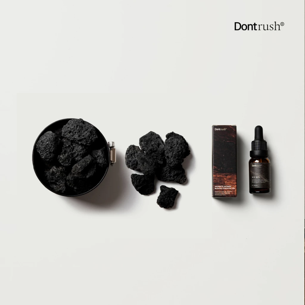Dontrush หินหอมกระปุกหินภูเขาไฟพร้อมนํ้ามันหอมระเหย - "ROCKY" LAVA STONE DIFFUSER WITH ESSENTIAL OIL thumbnail 4