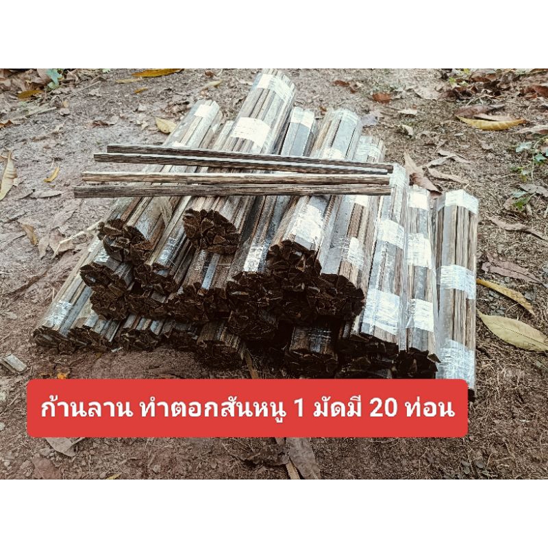 ไม้ลานทำตอกสันหนู ไม้ก้านลาน 1 มัดมี 20 ท่อน ก้านลานภูเขา ไม้แก่ๆดำๆ ความยาว 40-42 cm