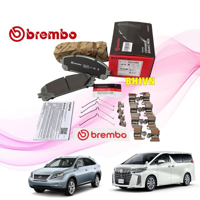ผ้าเบรค หน้า ผ้ายาว เซรามิค TOYOTA Alphard AH30 / Vellfive GGH30 (3.5) ปี 15, LEXUS Brembo P83145N