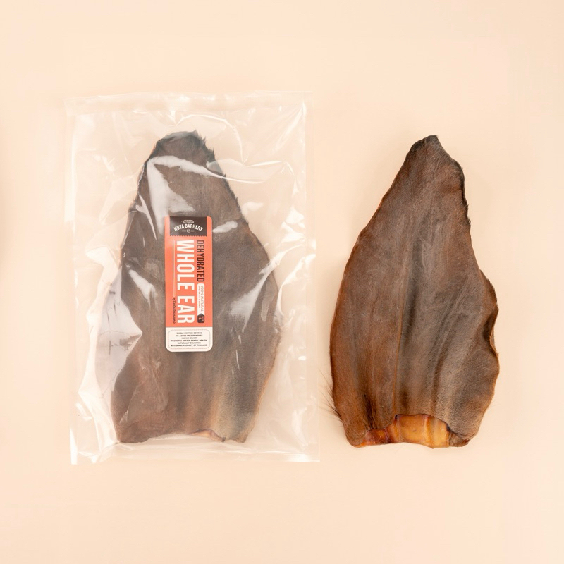 หูวัวแผ่น หูวัวหั่นยาว หูวัวเต็มใบ หูวัวอบแห้ง Cow Ear and Whole Ear ขนมน้องหมา Hoya Barkery