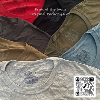 Fruit of the Loom Original Pocket เสื้อยืดคอกลมกระเป๋าหน้า 4…
