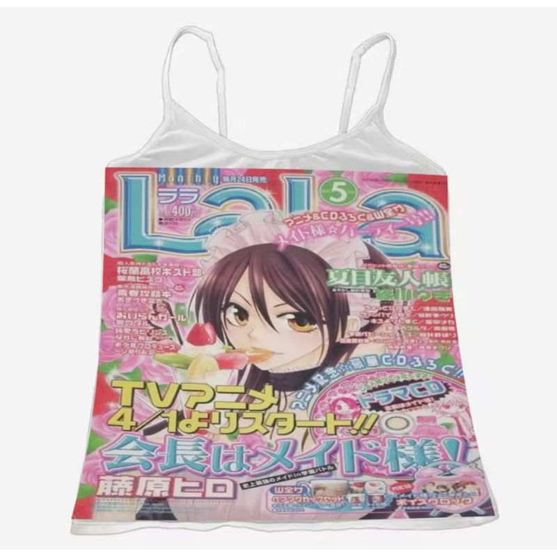 เสื้อสายเดี่ยว เบบี้ที ฮาราจูกุ anime aesthetic babytee summer harajuku japan 2000s style ⭐🍓 (aris)