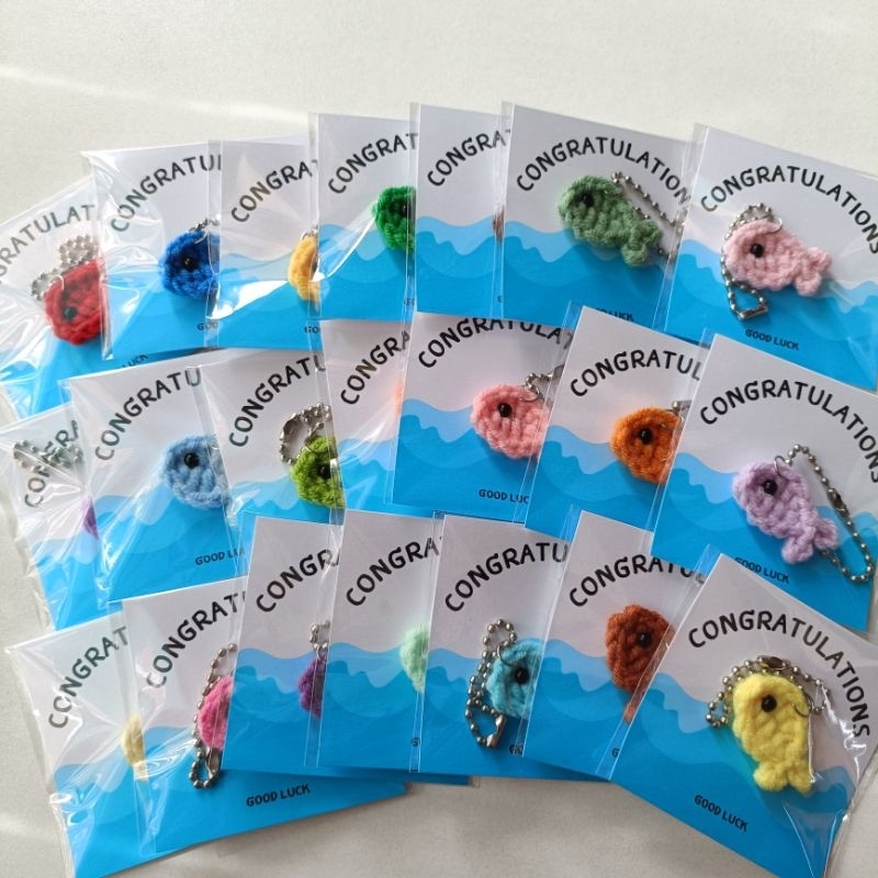 ❗พร้อมส่ง❗พวงกุญแจไหมพรม พวงกุญแจปลา ของแจกวันปัจฉิม