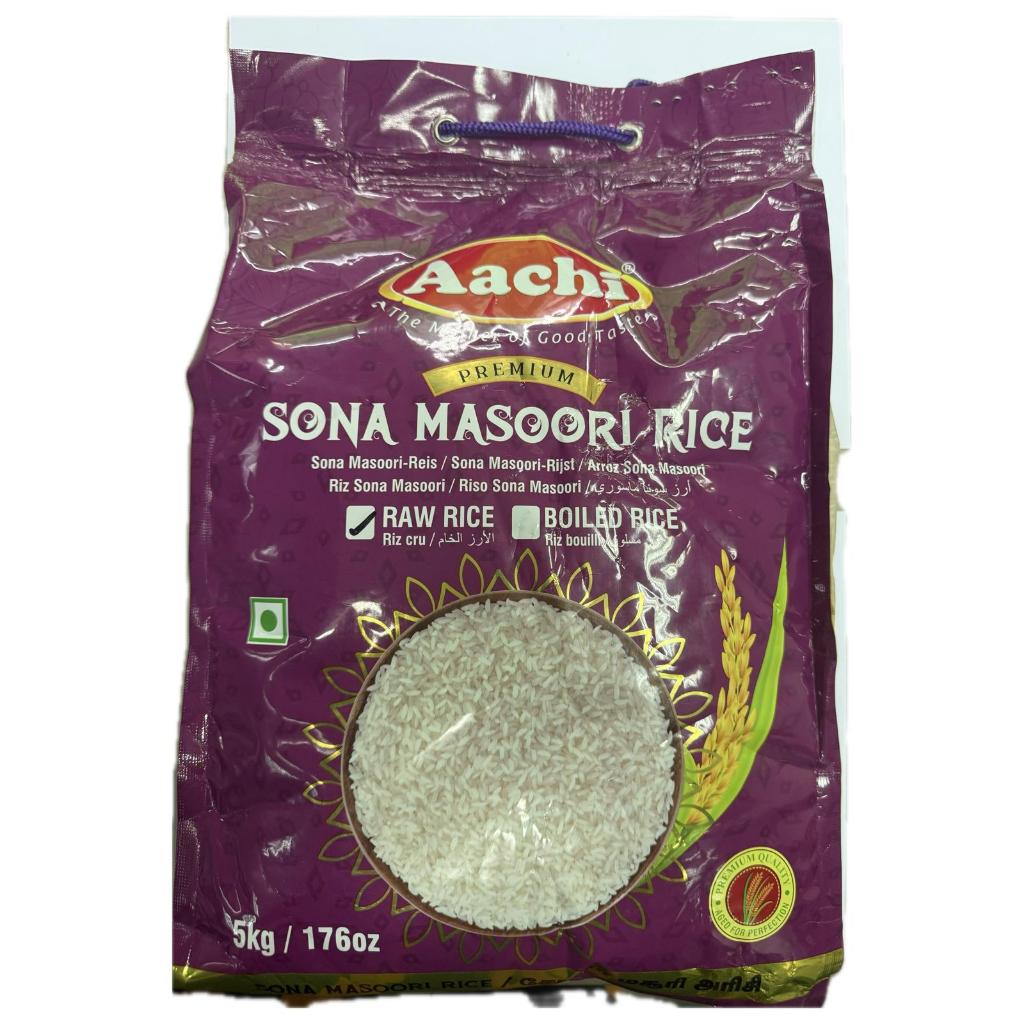 ข้าวมัสซูรีทองคํา Aachi Sona Masoori Raw Rice 5 Kg