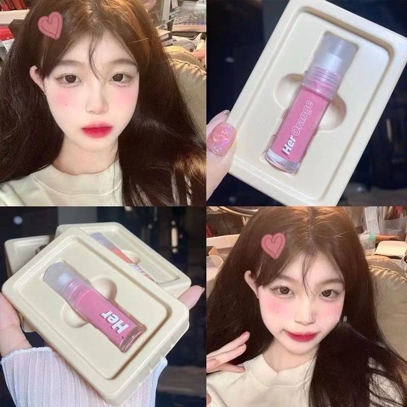 C.164.Herorange บลัชออนโทนนู้ด ทาตาแก้มปาก3in1 เนื้อครีมติดทน กันน้ำ เนื้อลิขลิด มี 6 สี ติดทน - รูปที่ 7