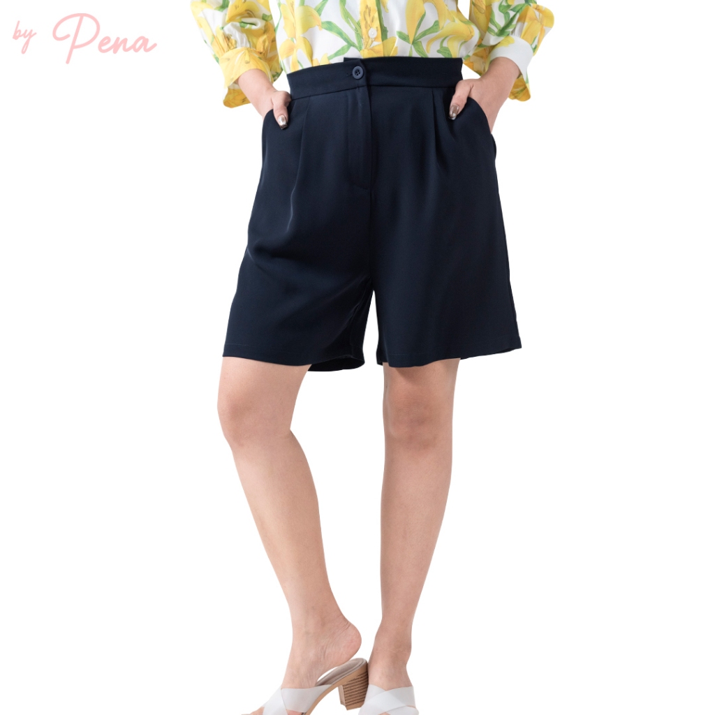 By Pena กางเกงขาสั้นผู้หญิง ลำลอง สีพื้น BPPS032501