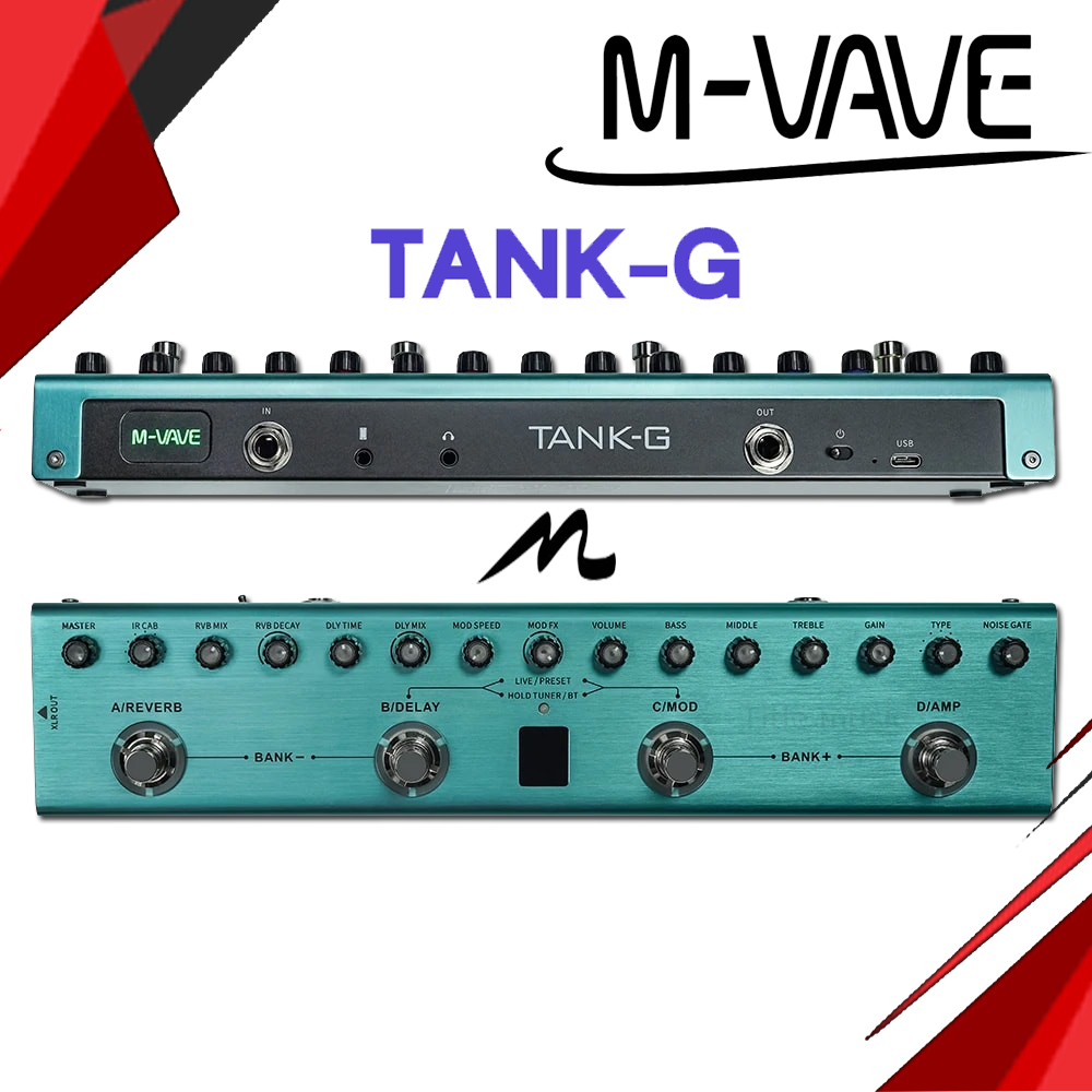 M-VAVE Tank G เอฟเฟคกีต้าร์ multi Effect สี Blue มัลติเอฟเฟค รุ่น Tank-G