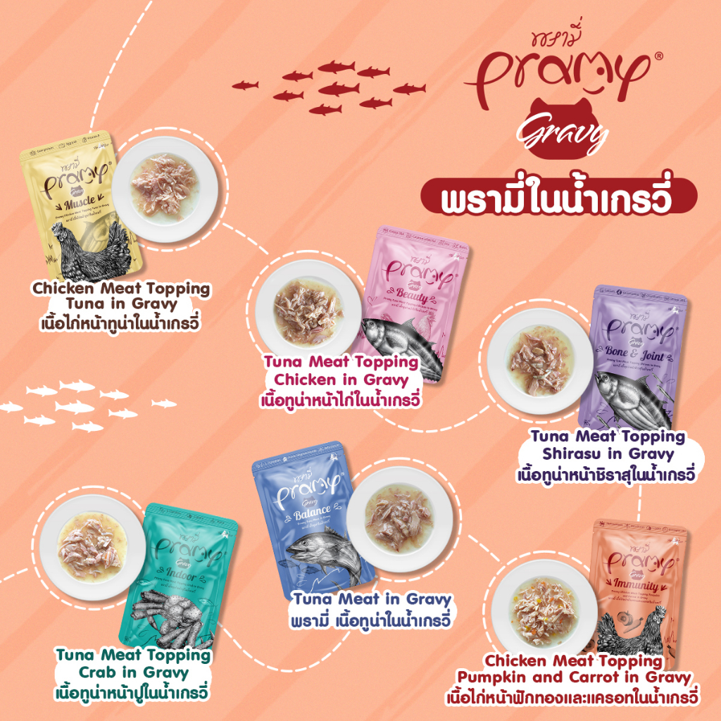(ยกลัง) PRAMY อาหารเปียกแมว (48ซอง) พรามี่ ไม่เค็ม อร่อย ทานง่าย - รูปที่ 5