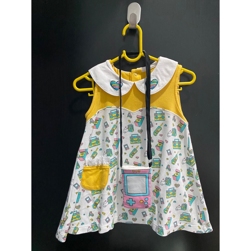 ชุดเดรสแบรนด์ 11Miles Baby ไซส์ 12-18 month (แถมกระเป๋าห้อย) เดรสเด็กมือสอง สภาพดี