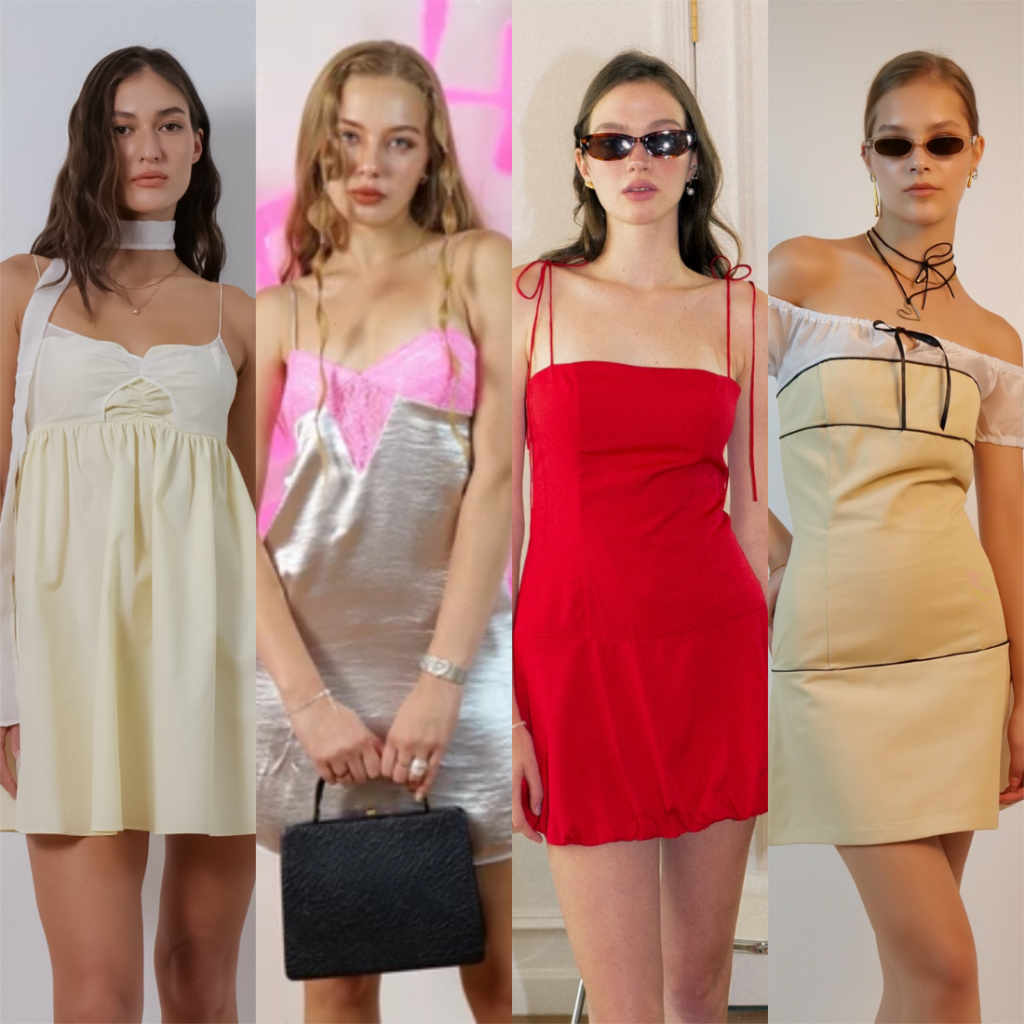 Try_yorata l Love lace dress, Cocktail scarf dress,ฺ Balloon dress, 50's dress ชุดเดรสสายเดี่ยว แฟชั