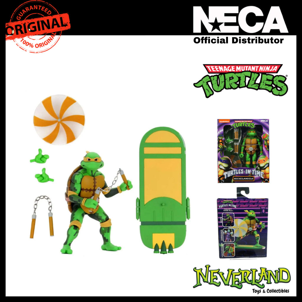 NECA TMNT in Time Series 2 Michelangelo 7" Scale Action Figure***Damaged Box***