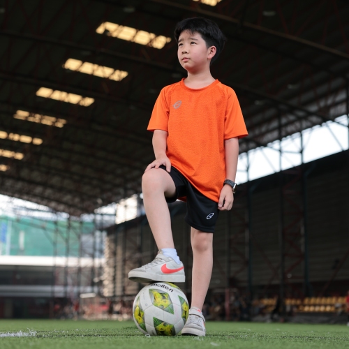 EG1020 KIDS เสื้อฟุตบอลคอกลมผ้าทอลายแขนสั้นเด็ก EGO SPORT