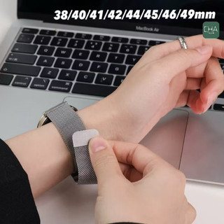 มิลานแหวนแม่เหล็กสแตนเลสสายนาฬิกาโลหะ for Apple Watch IWatch Ultra Series 11 10 9 8 7 6 ขนาด38 40 41 42 44 45 49 46มม. M