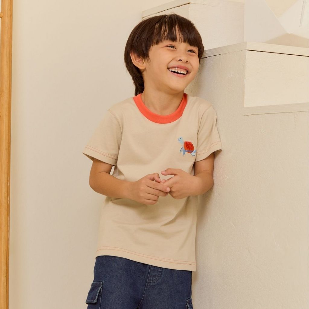 e'clat เสื้อยืด เสื้อเด็กผู้ชาย 1-6ปี มีกระดุมคอไหล่เฉพาะ12M-2Y ผ้าcotton100% ผ้ายืด เนื้อนิ่ม 9073