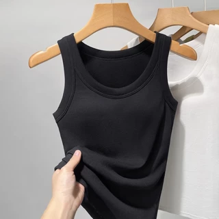 เสื้อกล้ามสีพื้น เสื้อทรงคอร์เซ็ท มีบราในตัว ฟองน้ำในตัว ใส่สบาย เสื้อกล้ามรัดรูป เสื้อแขนกุด สาวอวบใส่ได้