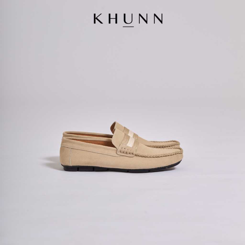 (PRE-ORDER) KHUNN รองเท้าหนังกลับแท้ รุ่น Robinhood สีครีม CREAM