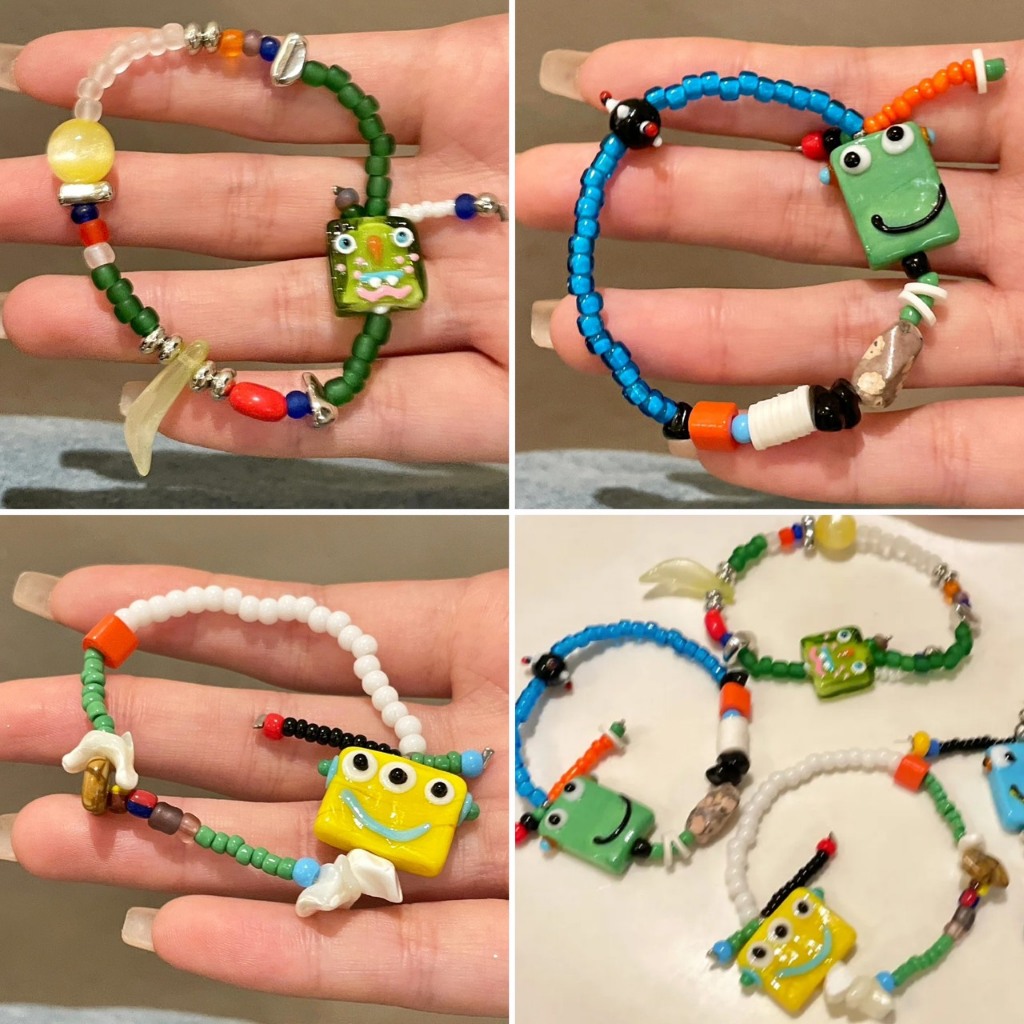 พร้อมส่ง! สร้อยข้อมือลูกปัดสไตล์โบฮีเมียน ดีไซน์เก๋ไก๋ สดใส ไม่ซ้ำใคร พรีเมียม เนื้องานเกาหลี วัสดุคุณภาพดี