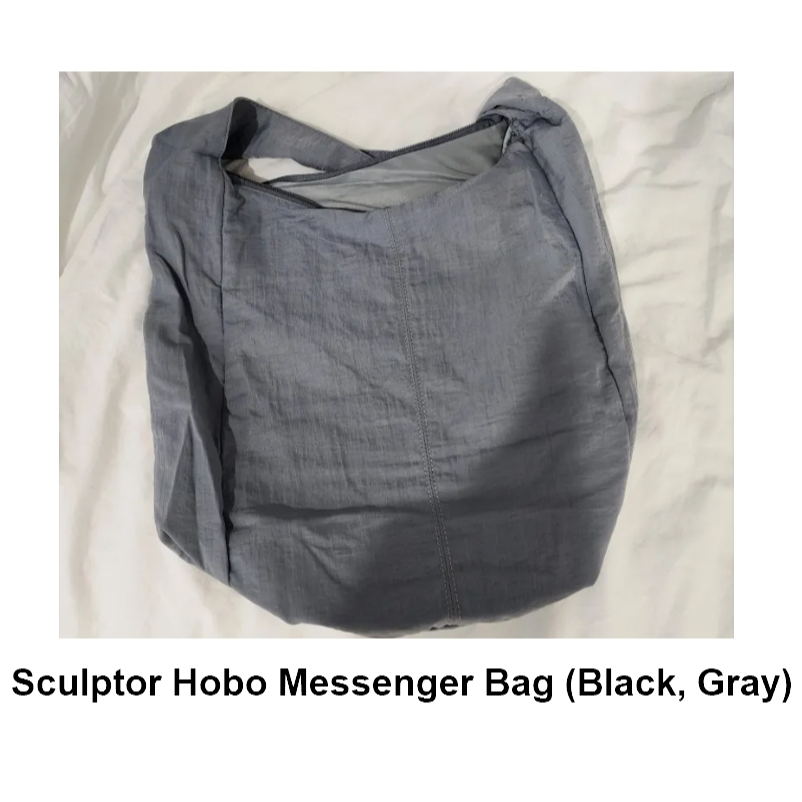 Sculptor Hobo Messenger Bag - 2 Colors (Black, Gray)