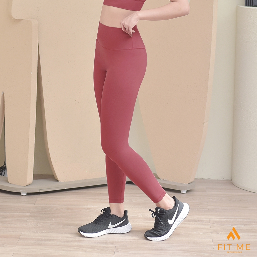 Sleek Tights กางเกงออกกำลังกายเอวสูง พิเศษ กางเกงโยคะขายาว ผ้านิ่ม ยืดหยุ่นดี แห้งไว กางเกงกีฬาผู้หญิง FitMeSportswear