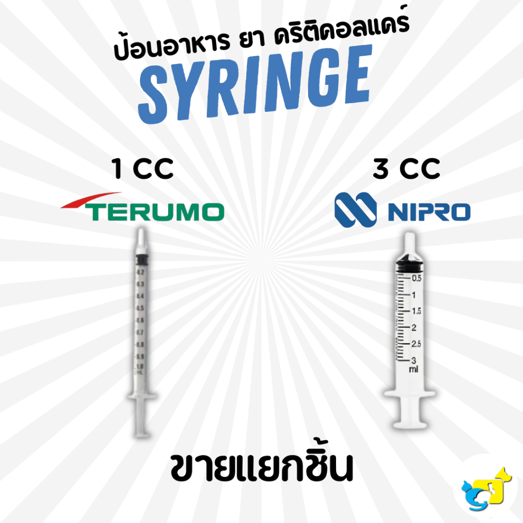 Disposable Syringe without Needle ไซริงค์ป้อนอาหาร/ยา/คริติคอลแคร์สำหรับสัตว์เล็ก กระต่าย แกสบี้ ชิน