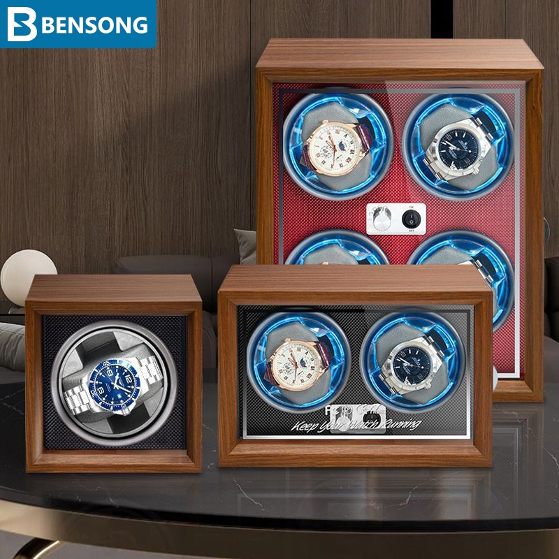 ไม้เครื่องหมุนนาฬิกา 1/2/4 สล็อตกล่อ ไขลานนาฬิกาอัตโนมัติ  กล่องหมุนนาฬิกา ตู้โต๊ะกล่องเก็บนาฬิกา
