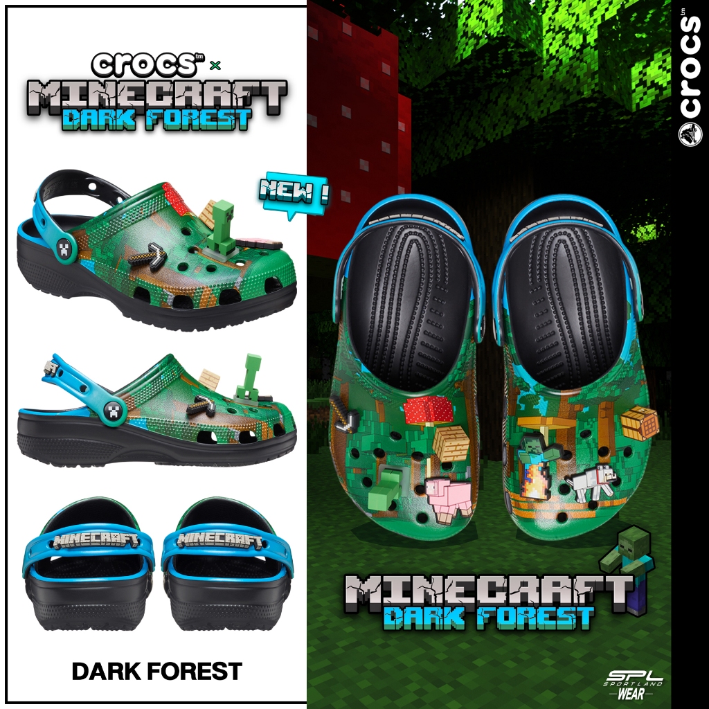 Crocs ครอคส์ รองเท้าแตะ รองเท้าแบบสวม ND UX Minecraft x Classic Clog 210829-90H (2890)