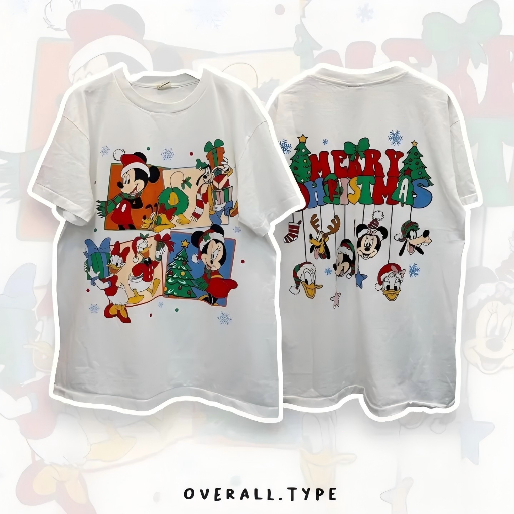 Disney Mickey เสื้อคอกลมแขนสั้นคอกลมผลิตจากผ้าคอตตอนคุณภาพดีสวมใส่สบาย S-3XL ECB