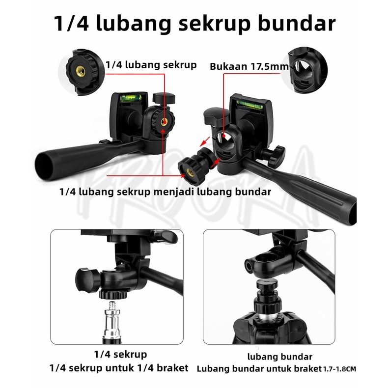 Laser Level Meter Plate Tripod Head Adapter Accessory  Arm Bracket kit Aksesori Adaptor Kepala Tripod Pelat Brake Dengan