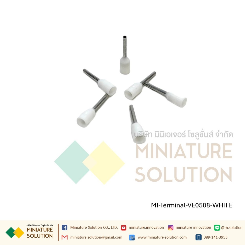 [ 100ชิ้น/แพ็ค ] VE หัวต่อหางปลาแบบเสียบ หางปลาคอร์ดเอ็น หางปลาเข็ม (VE0508)(สีแดง)(สีขาว)(0.5mm²)