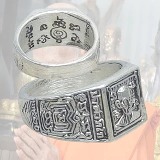 แหวนทองเหลือง ชุบเงิน หลวงพ่อรวย รุ่นรวยพญาไก่ ปี 2560 วัดตะโก จ.พระนครศรีอยุธยา เสาร์5