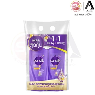 [แพ็คคู่] Sunsilk ซันซิล แชมพู + แชมพู , แชมพู + ครีมนวด 325 มล. x 2 ขวด