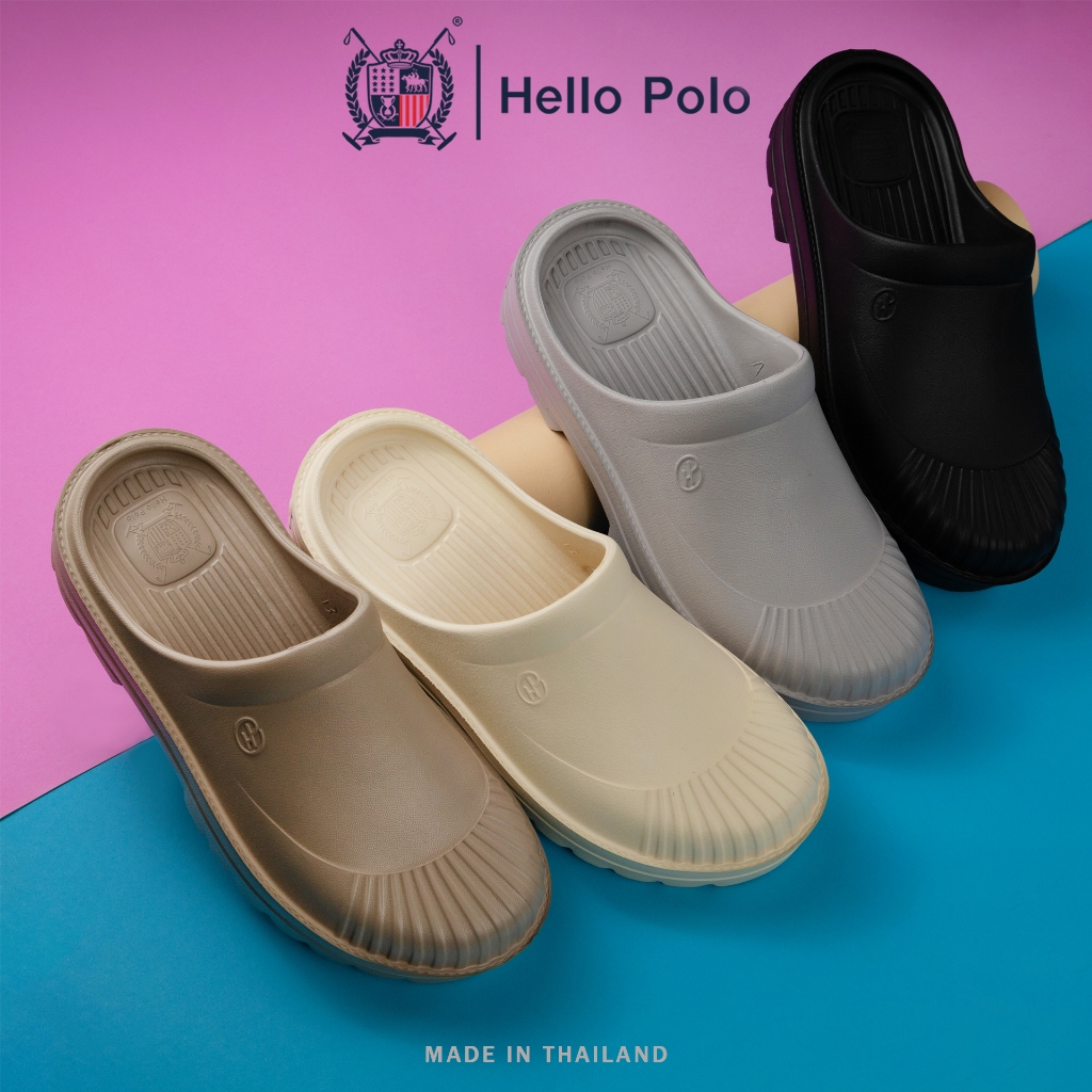 Hello Polo รองเท้าเปิดส้น รองเท้าแตะสวมแบบแฟชั่น สำหรับผู้ชาย นุ่มสบาย กันน้ำ กันลื่น Size 40-45 รุ่น HP8045
