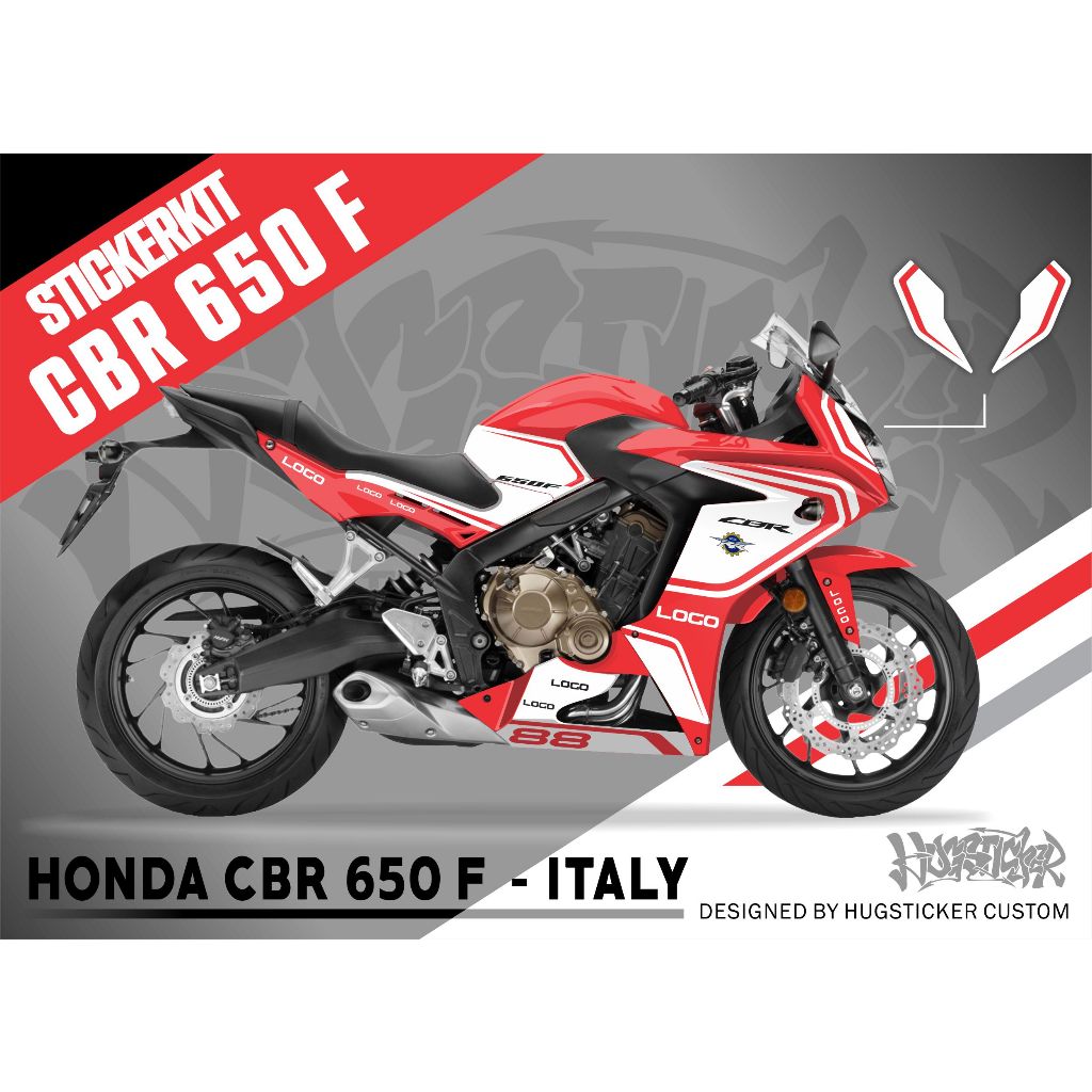 Hugsticker สติ๊กเกอร์ติดรถ สติ๊กเกอร์ CBR650F ลาย Italy