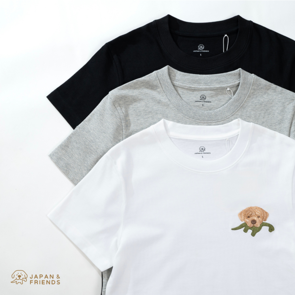 T-shirts เสื้อยืดคอกลม ลายปักจุ๊มเหม่งคาบพี่ไดโน่