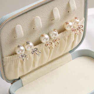 earika.earrings - balloon ribbonie ต่างหูบอลลูนไข่มุก วัสดุสแตนเลส (stainless steel)