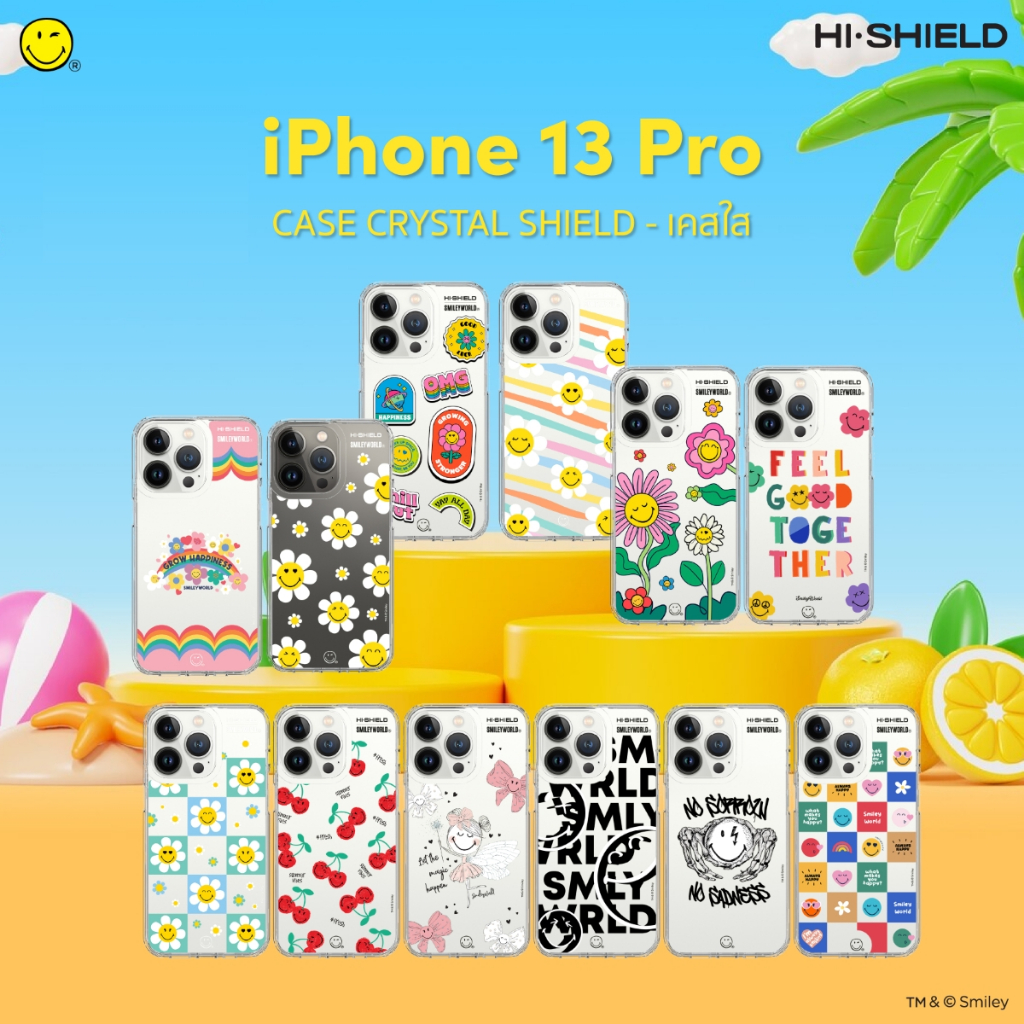 [for iPhone13 Pro] HI-SHIELD เคสมือถือใสกันกระแทก 1.5 เมตร เคสiPhone13 Proลิขสิทธิ์แท้ Smileyworld