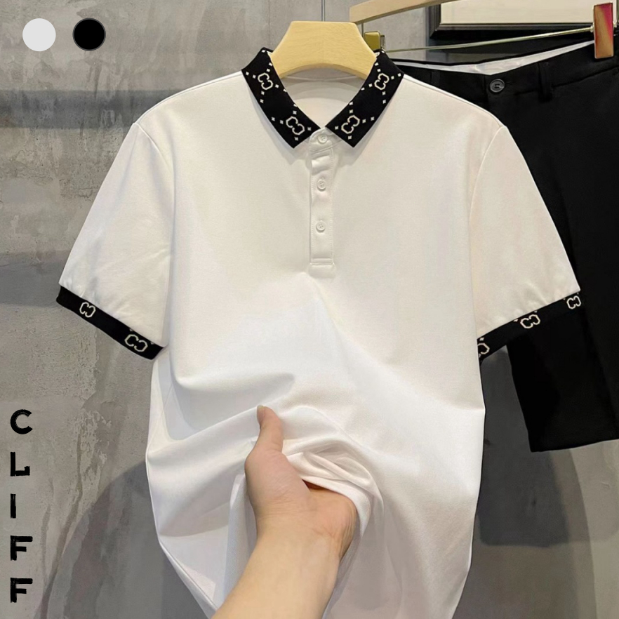 CLIFF เสื้อเชิ้ตผู้ชาย เข้ารูป แฟชั่น สีต่อ ชุดคู่รัก ธุรกิจ แมทช์ลุคง่าย