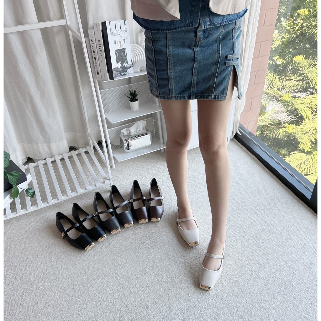 รองเท้าคัทชู Mary Jane ส้นเตี้ย รองเท้าkaimooksissy  386-27